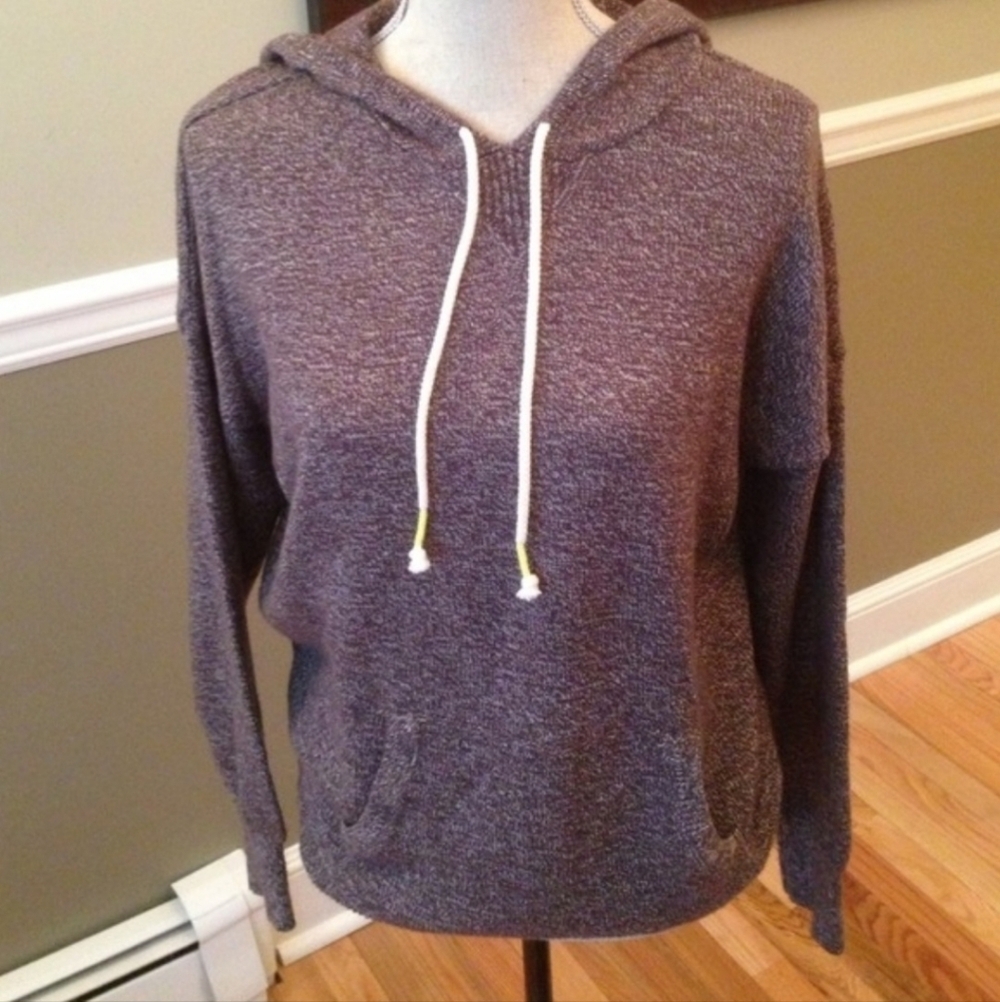 American Eagle AEO Heathered Grey Hoodie Hooded Swearshirt Women's Small S EUC